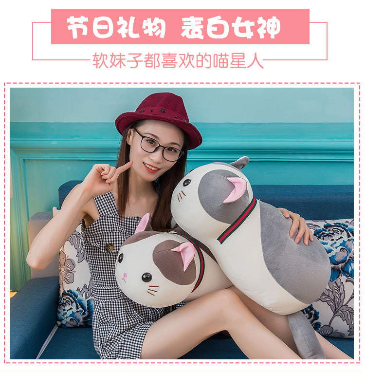 Cuddly cat plush toy sitting down
