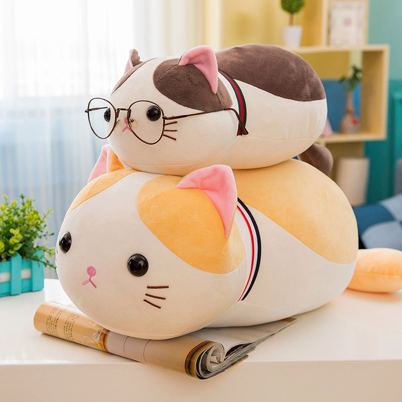 Cuddly cat plush toy sitting down