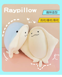 Ray Fish Plush Toy Pillow against colourful background