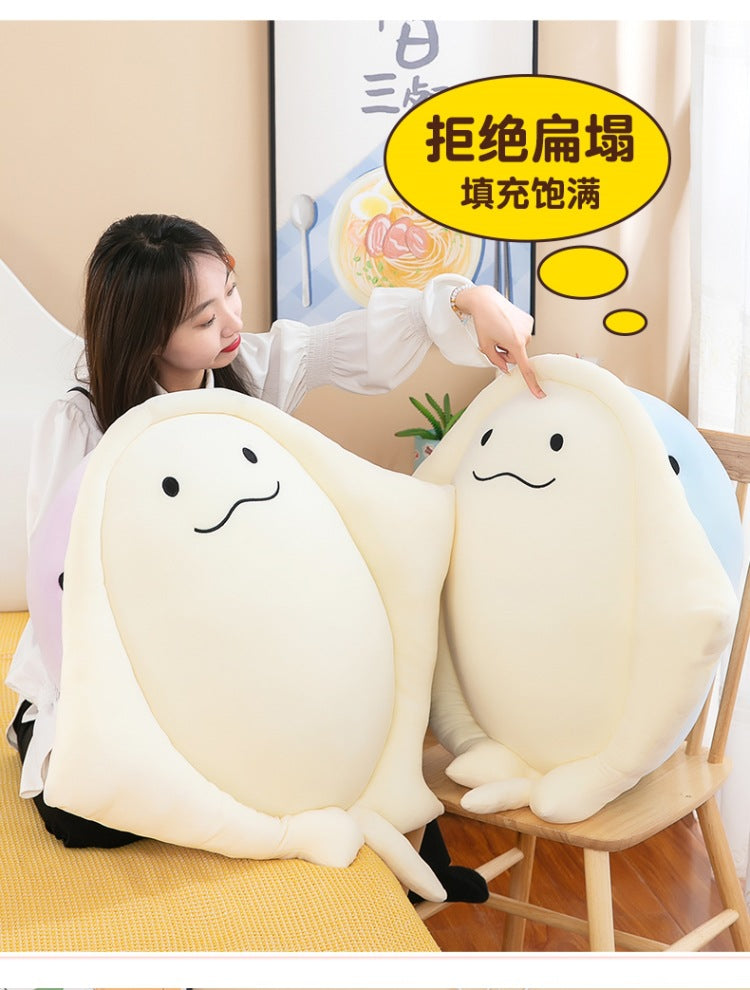 Ray Fish Plush Toy Pillow on bed