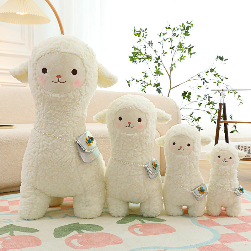 cute plush alpaca side view