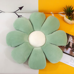 Floral Daisy Cushion Plush Toy on office chair