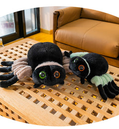 Spider toy beside Halloween decorations for effect
