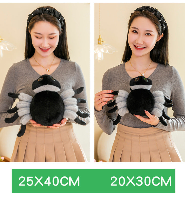 Soft plush spider toy with children