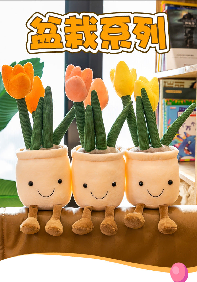 Charming Plush Toy Flower Pot Series Image 4