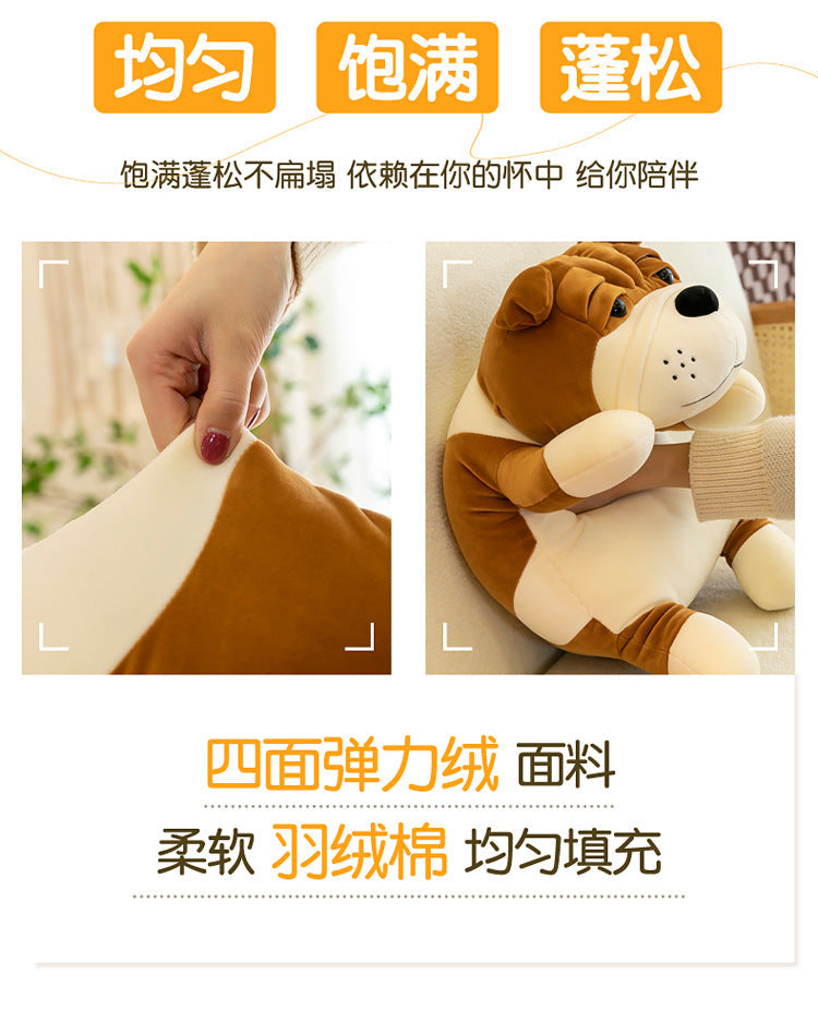 Cuddly Shar-Pei plush toy pillow front view