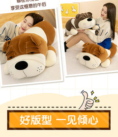 Cuddly Shar-Pei plush toy pillow with kids