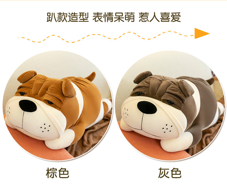 Cuddly Shar-Pei plush toy pillow being hugged