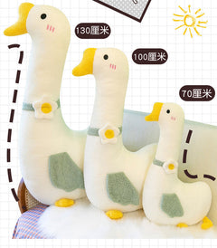 Goose-shaped pillow displaying comfort features