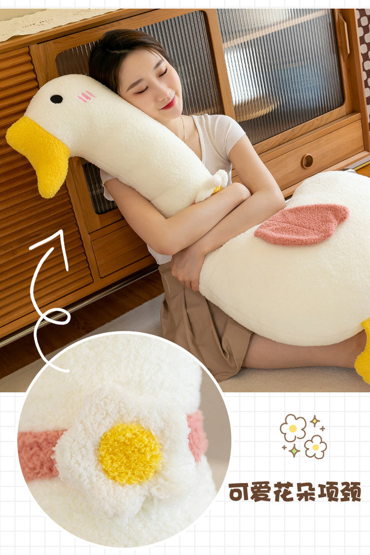 Decorative goose body pillow in bedroom
