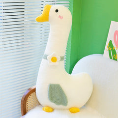 Decorative goose body pillow in bedroom