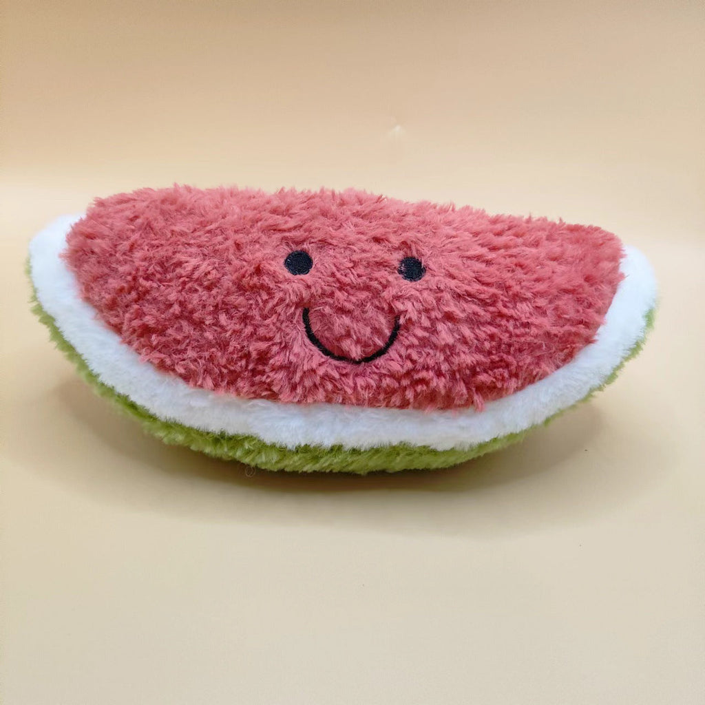 Different designs of fruit plush toys