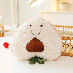 Colourful cartoon fruit plush toys arranged
