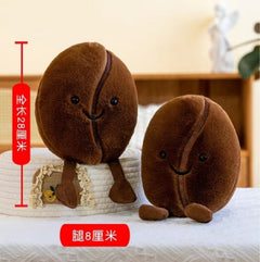 Child playing with plush fruit dolls