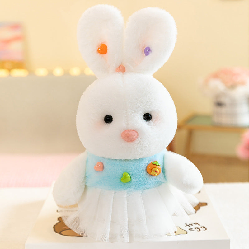 Cuddly bunny plush toy in soft fabric
