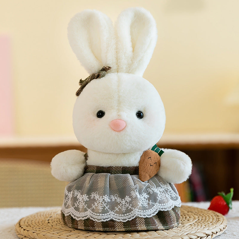 Cuddly bunny plush toy in soft fabric