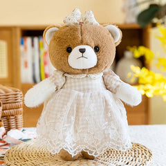 Couple bunny and bear plush toys side by side