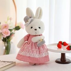 Close up of fluffy bunny plush