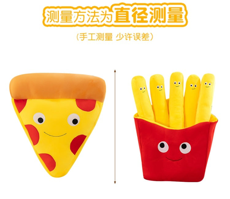 Colourful hamburger and fries cushion