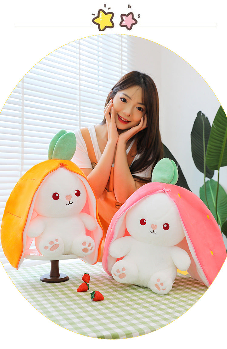 Cute Strawberry Bunny Doll with large ears image 2