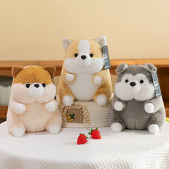 Cute Corgi pillow with light brown fabric