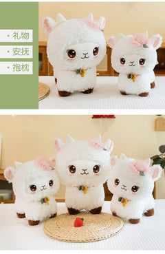 Lamb plush displayed in a room