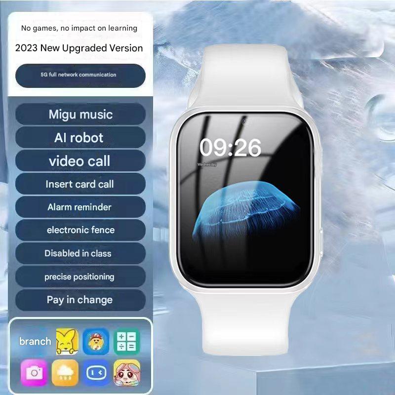 Close-up of kids smartwatch with 4G LTE