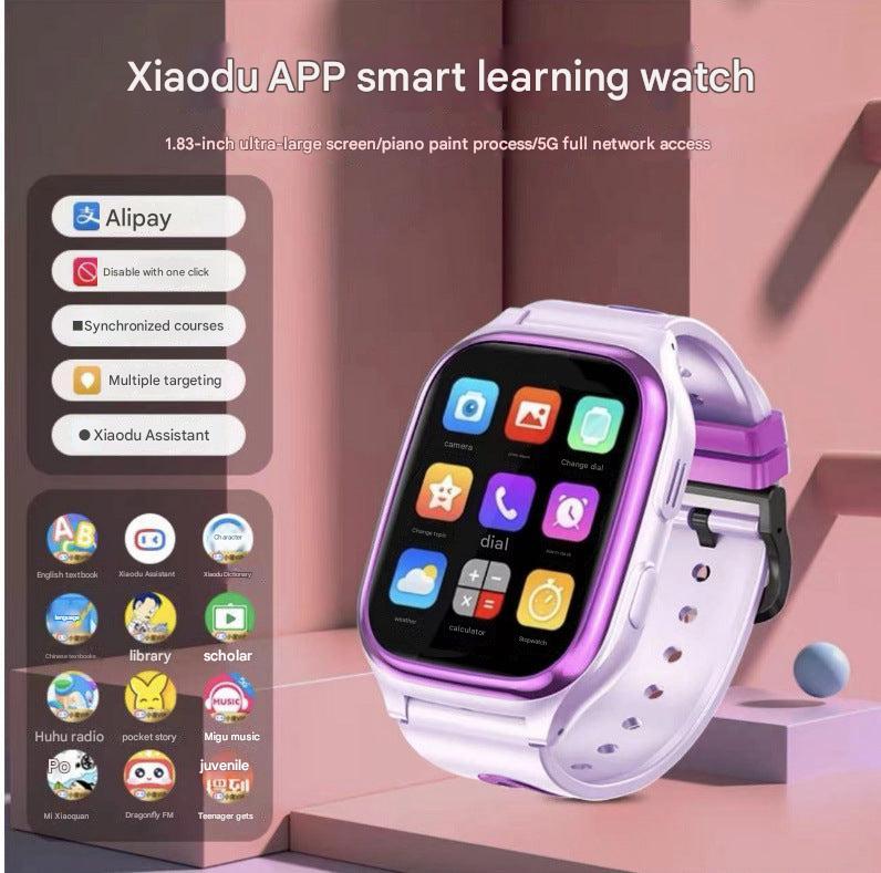 Close-up of kids smartwatch with 4G LTE