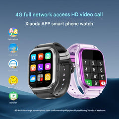 Close-up of kids smartwatch with 4G LTE