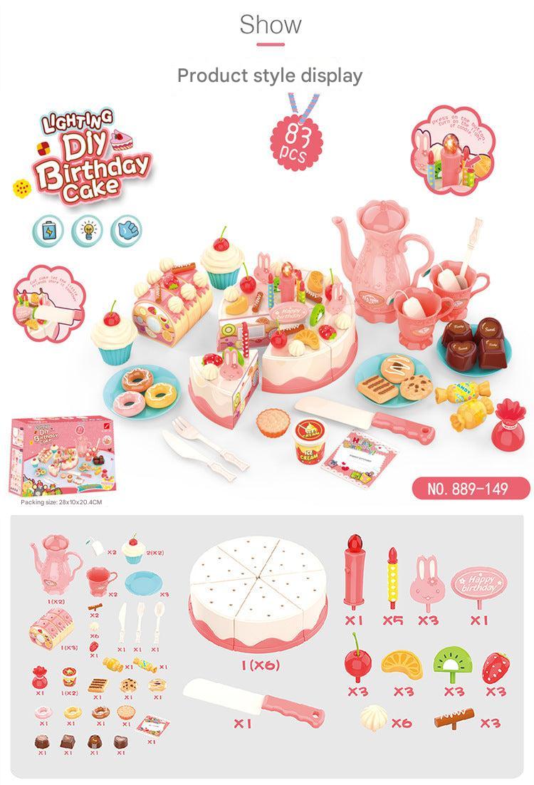 Kids 82-Piece Electric Light & Sound Birthday Cake Toy 4