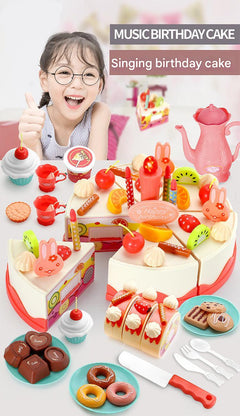Kids 82-Piece Electric Light & Sound Birthday Cake Toy 7