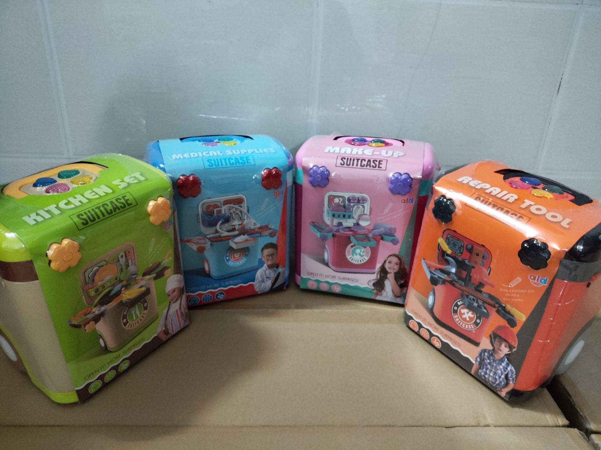 Children playing and learning with playset
