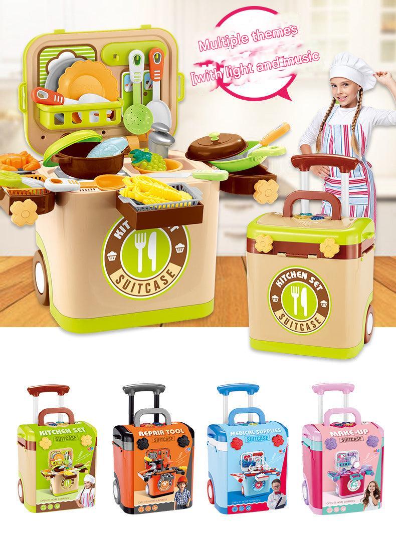 Kids having fun with multi-themed playset