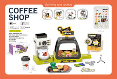 Coffee machine toy in interactive playset