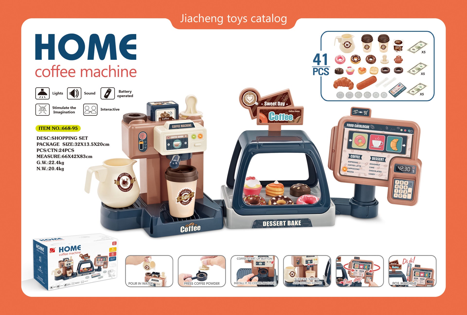 Supermarket toy with lights and sounds