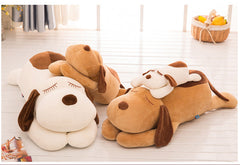 Soft plush dog pillow in mocha colour