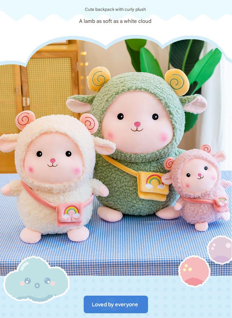 Beautiful rainbow sheep plush toy in different colours