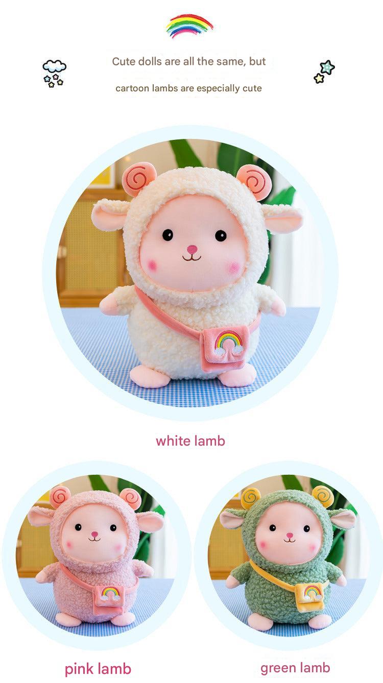Soft plush sheep toy with curly texture