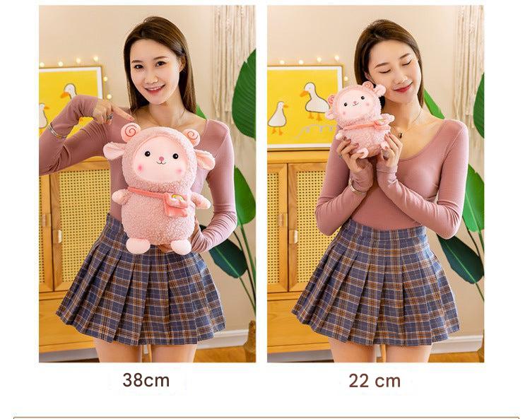 Decorative rainbow sheep plush in a child's room