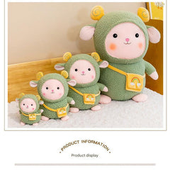 Collection of rainbow sheep plush toys