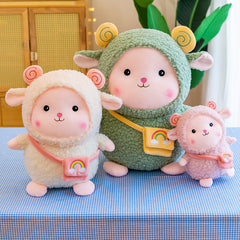 Soft plush sheep toy with curly texture