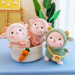 Vibrant green rainbow sheep plush for kids