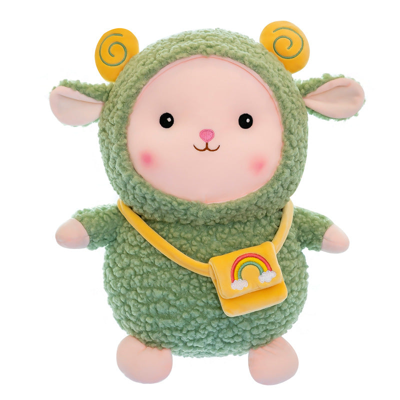 Large soft rainbow sheep plush pillow