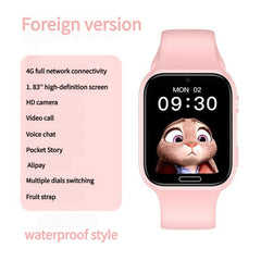 Kids smartwatch in blue showing touchscreen display