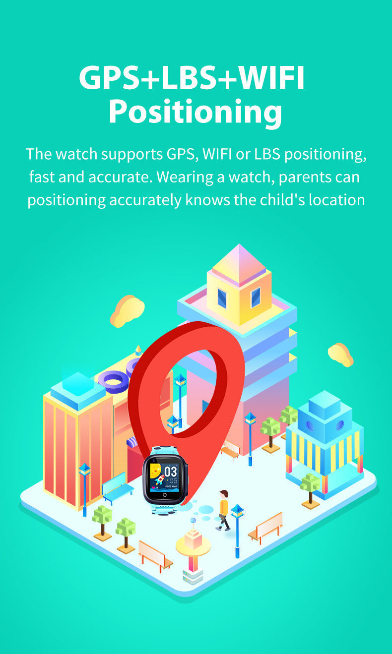 Child wearing a waterproof smart watch during playtime