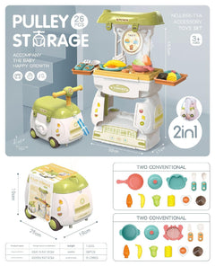Brightly coloured kids kitchen toy