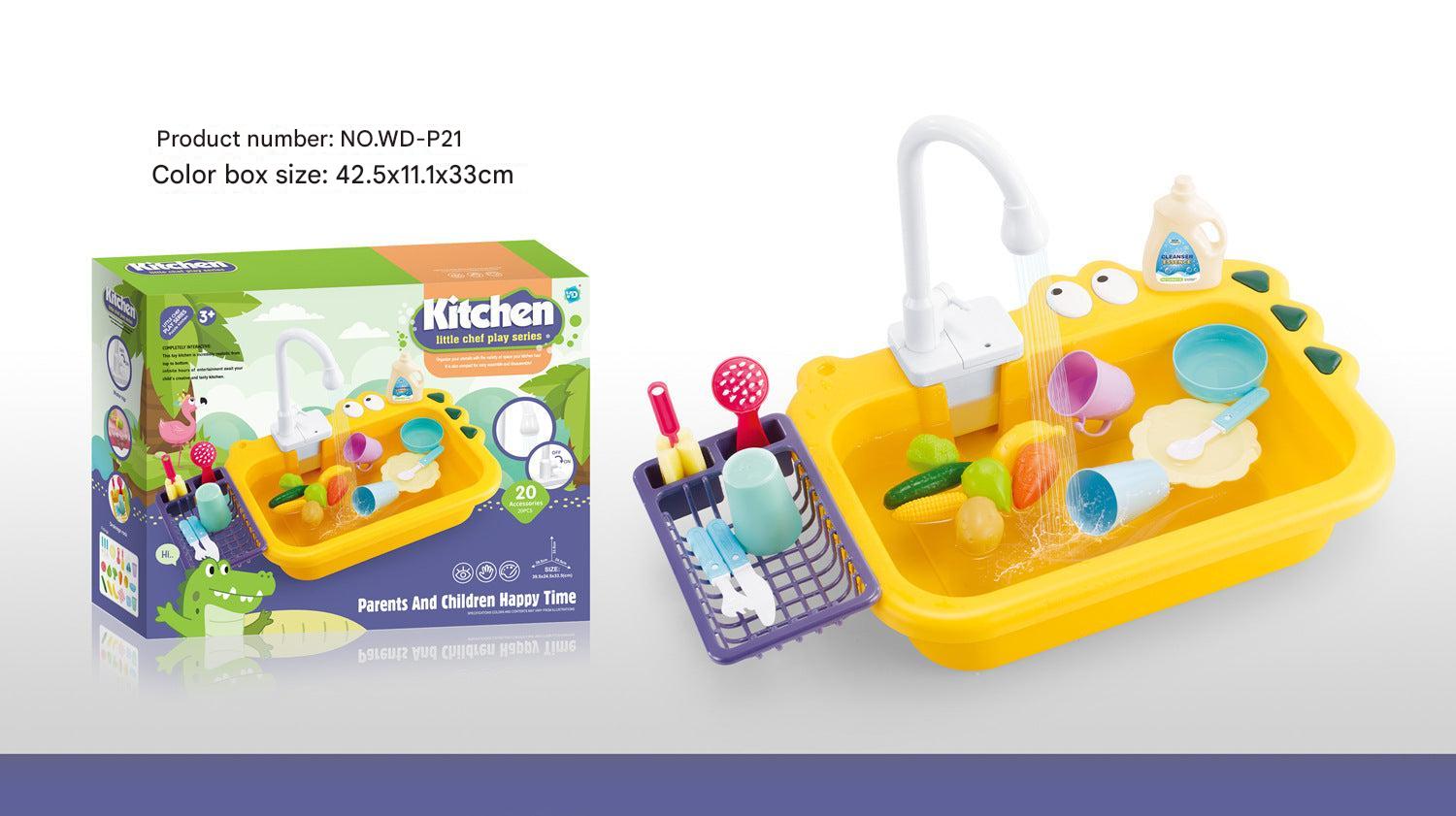 Kids Play Kitchen set with realistic dishwasher feature