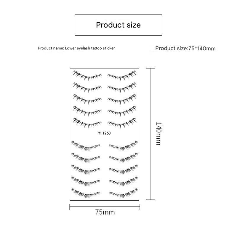 Detailed texture of eyelash tattoo sticker