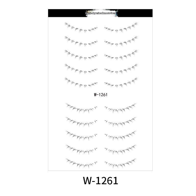 Detailed texture of eyelash tattoo sticker
