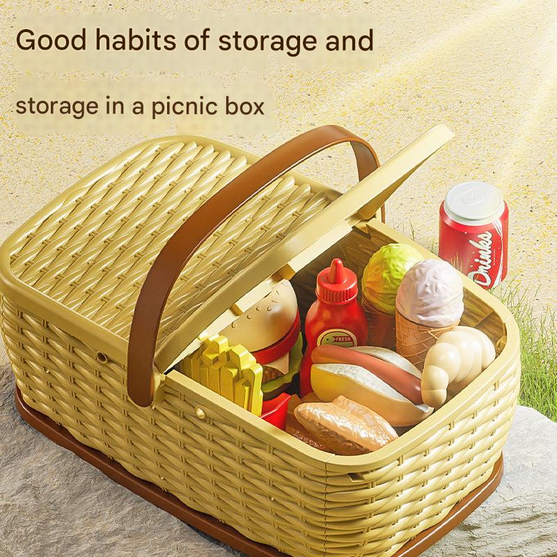 play food with picnic basket for kids